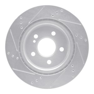 Mercedes-Benz CLA250 Brake Rotor (1) - Rear Right - R1 Concepts - Drilled & Slotted - Silver - `14-`19